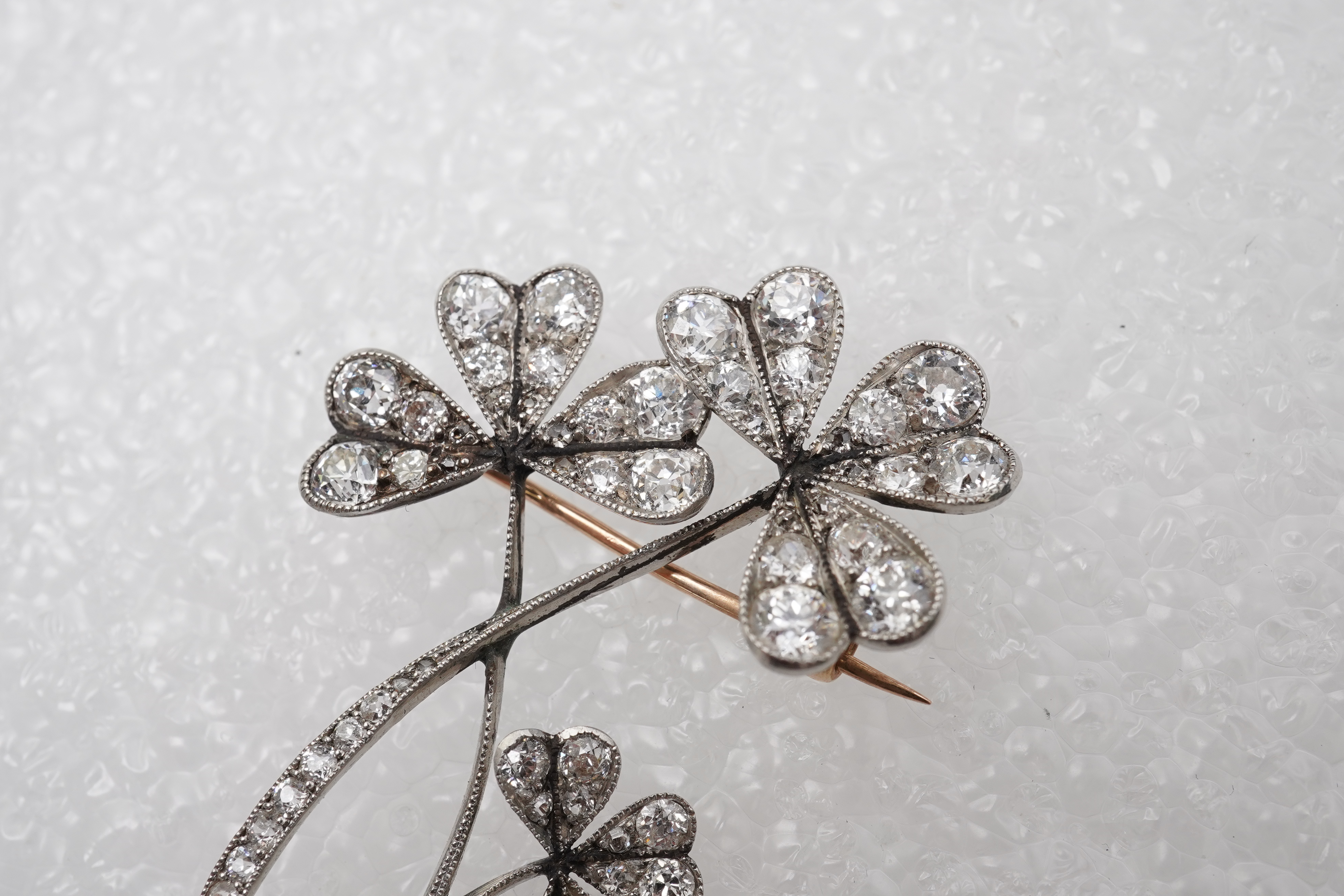 A fine Art Nouveau diamond brooch, circa 1910